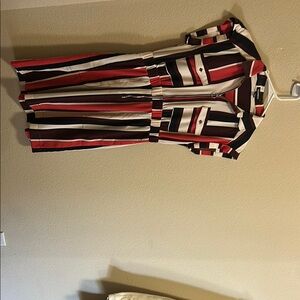 Express Striped Mini Dress - Red, White, and Black